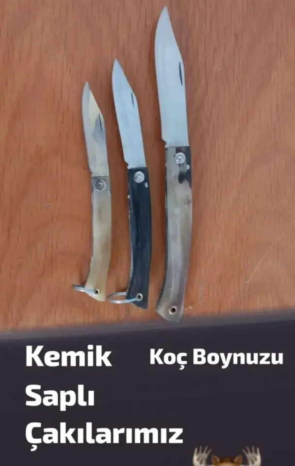 Koç Boynuzu Çelik Çakı 3'lü Set