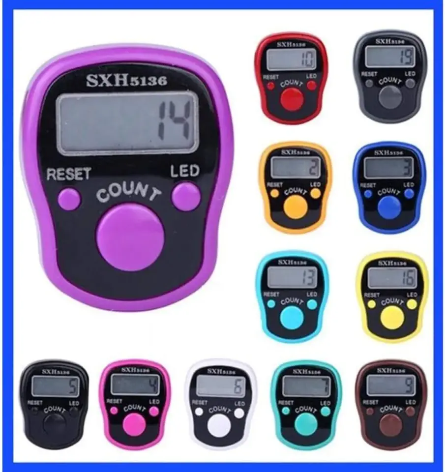 5 Adet Renkli Sesli Işıklı Dijital Zikirmatik – Yüzük Tesbih Sayaç