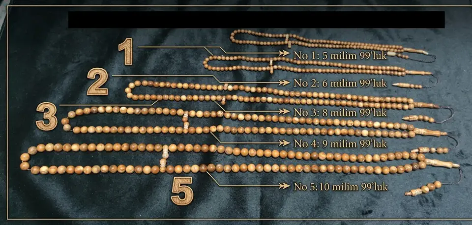 Kuka 9 mm 99'luk Yuvarlak Kesim Tesbih, Cilasız, Orijinal