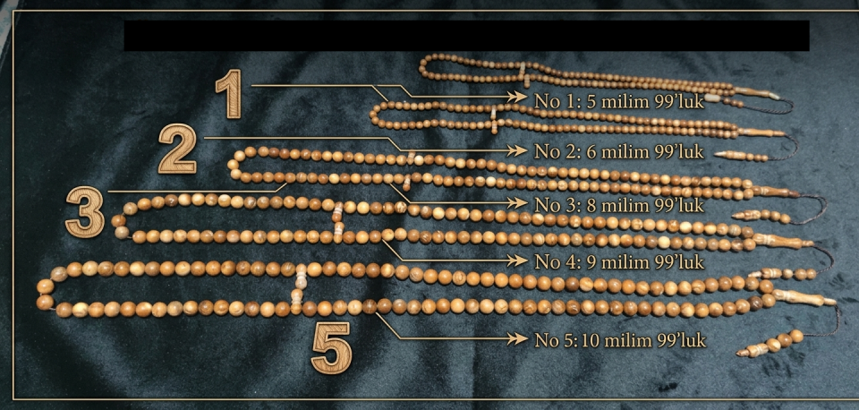 Kuka 9 mm 99'luk Yuvarlak Kesim Tesbih, Cilasız, Orijinal