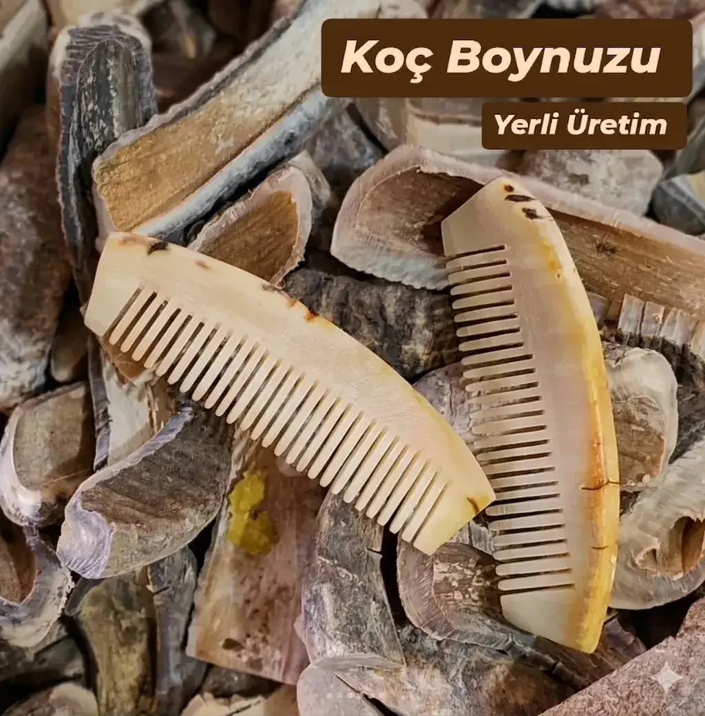Koç Boynuzu Kemik Tarak - %100 Doğal ve El İşçiliği