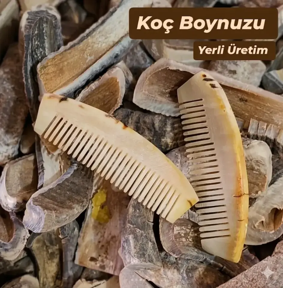 Koç Boynuzu Kemik Tarak - %100 Doğal ve El İşçiliği (2)