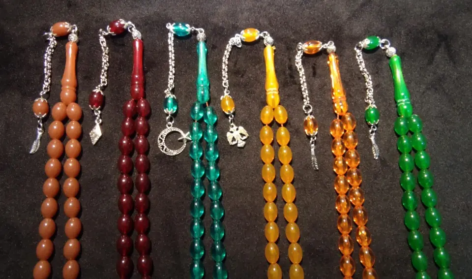 Arpa Kesim Toz Kehribar 33’lu Kral Zincirli İşçilikli Püskül