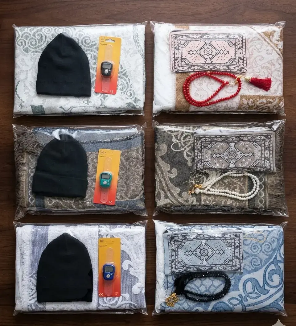 Hac ve Umre Dönüşü Hediyelik Seti - Mevlüt Hediyelik - Seccade & Tesbih Seti