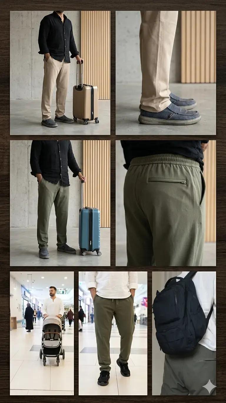 Likralı Pantolon - Rahat Kesim, Pamuklu, Ütü Gerektirmez