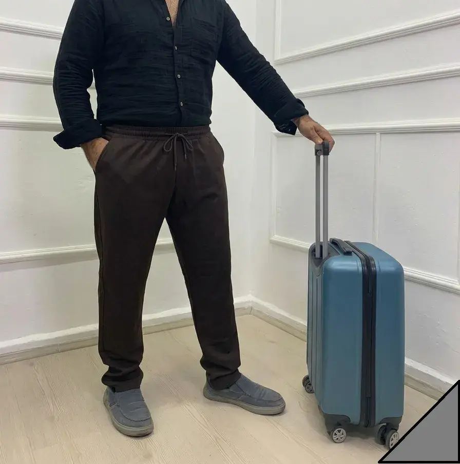 Likralı Pantolon - Rahat Kesim, Pamuklu, Ütü Gerektirmez