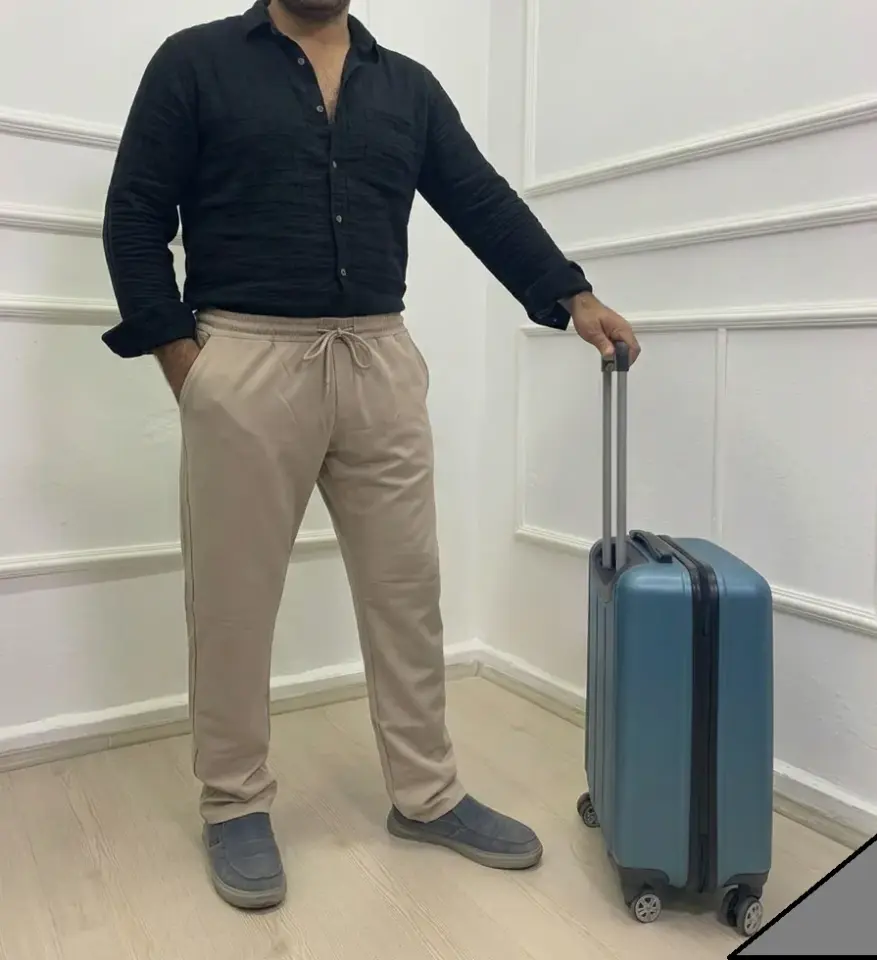 Likralı Pantolon - Rahat Kesim, Pamuklu, Ütü Gerektirmez