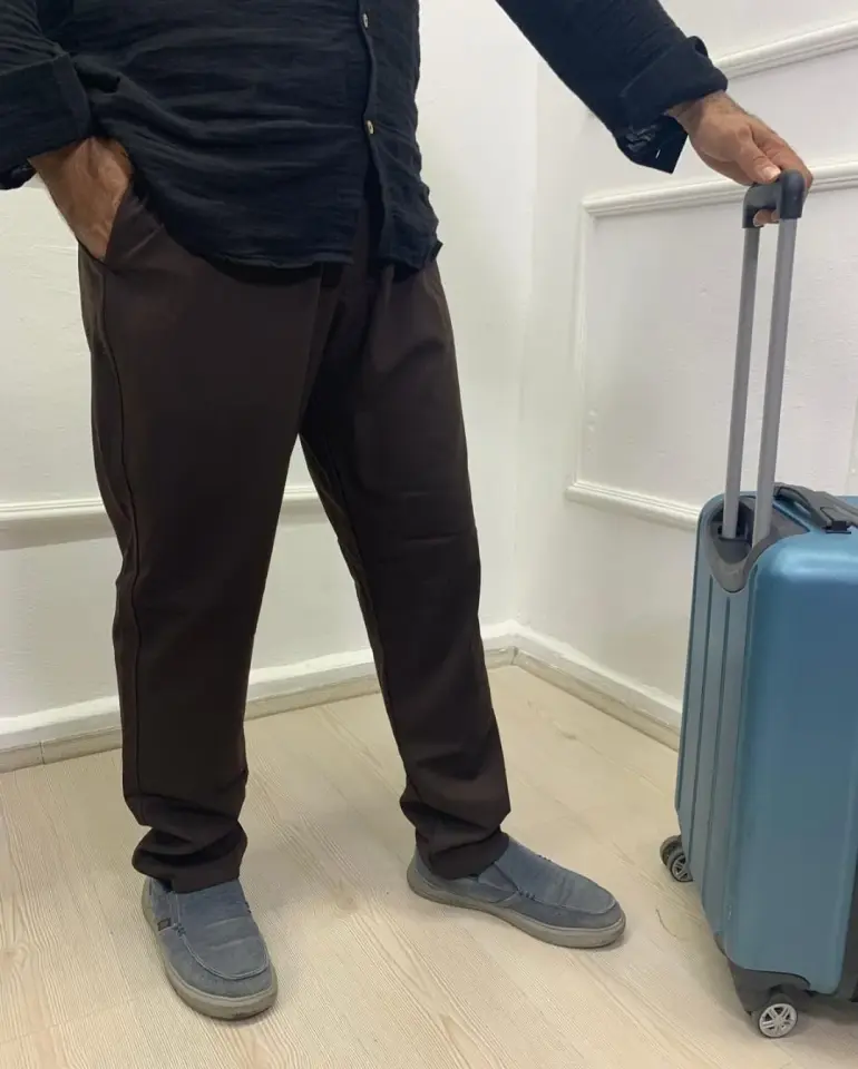 Likralı Pantolon - Rahat Kesim, Pamuklu, Ütü Gerektirmez