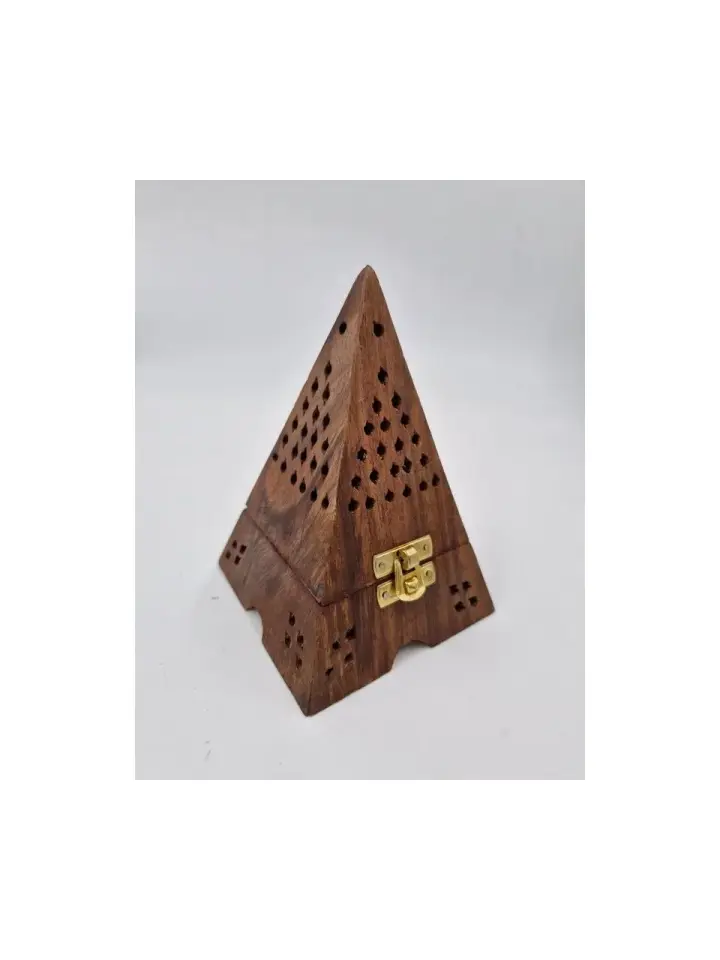 Piramit Ahşap Tütsü Kutusu - Konik Tütsü Yakma Kutusu No3