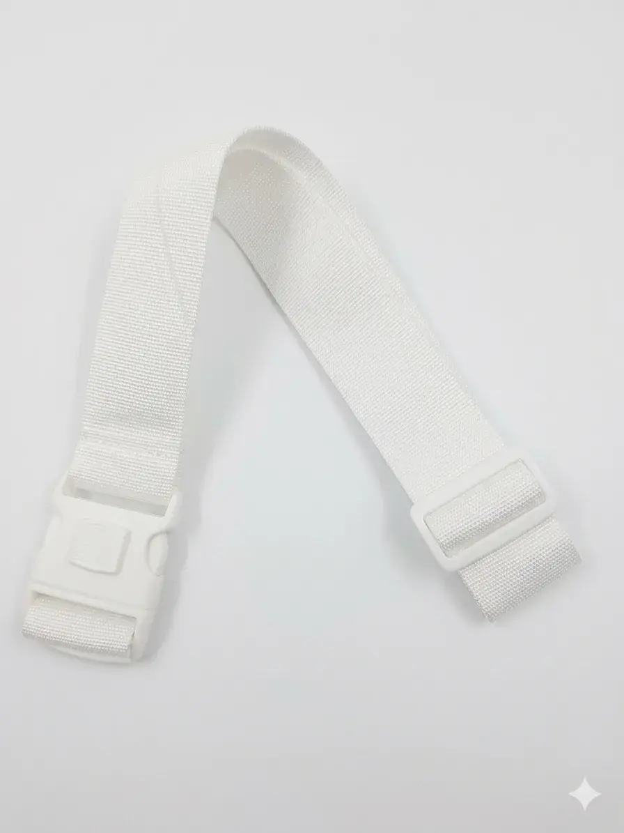 5 cm Kilitli İhram Kemeri - Beyaz (Ekstra Güvenli ve Ayarlanabilir)