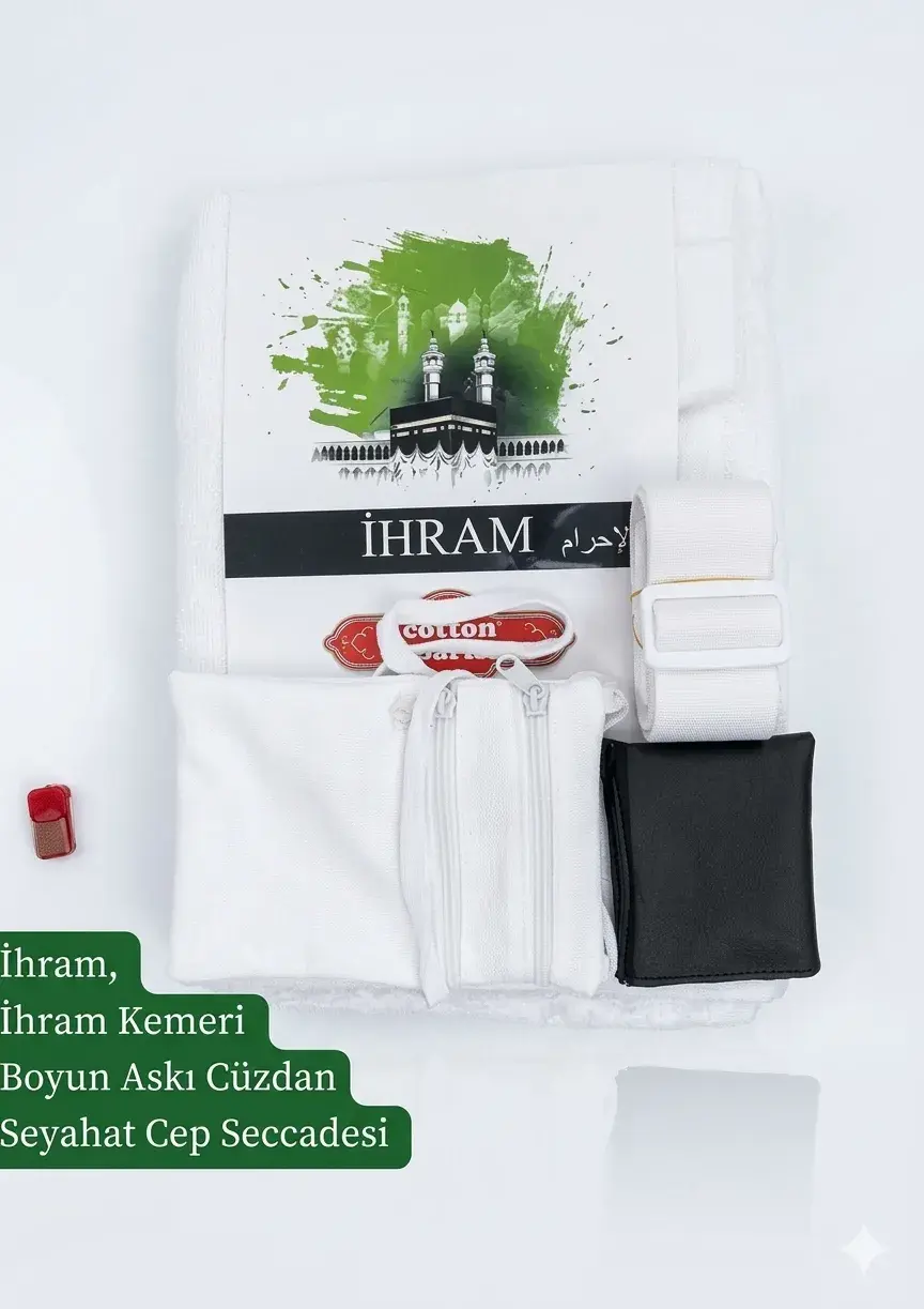 Ekonomik İhram Seti (Pamuk) Kokusuz Sabun ve Şampuan Hediyeli