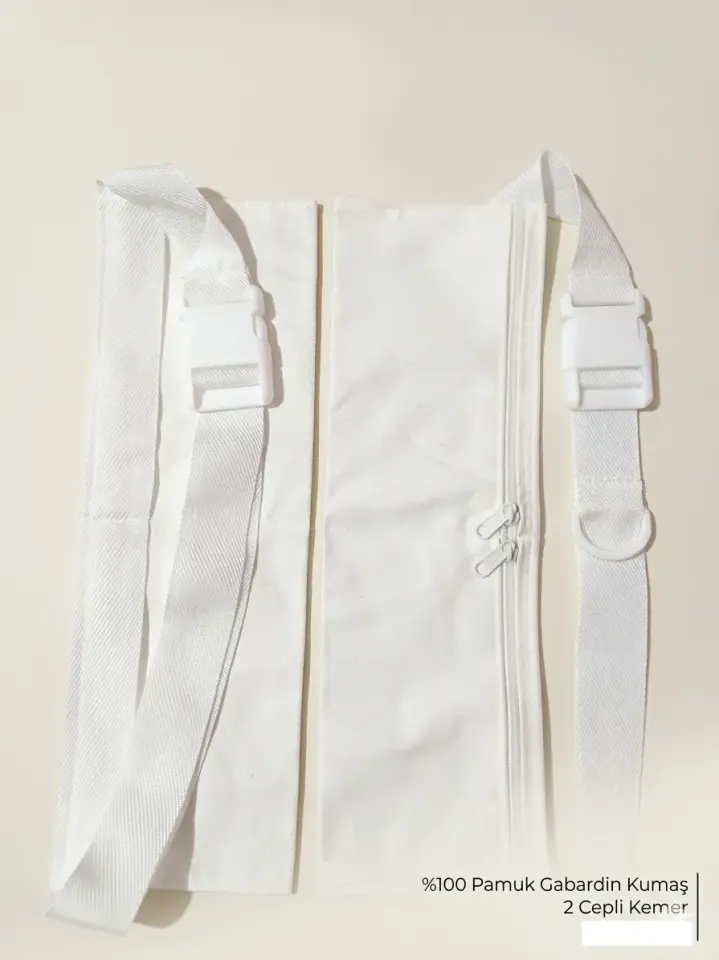 %100 Pamuk Gabardin Kumaş 2 Cepli İhram Kemeri 1 Adet
