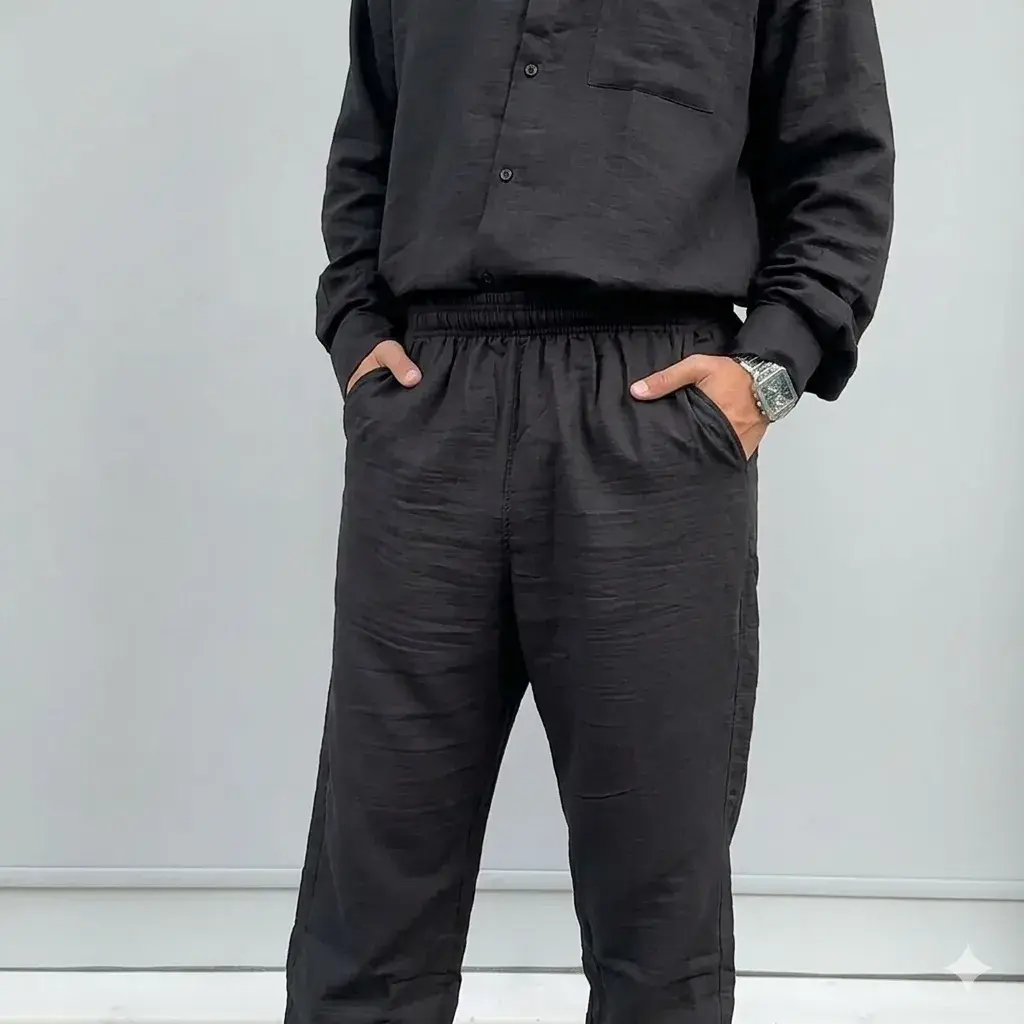 Müslin Kumaş Hakim Yaka Gömlek - Rahat Kalıp Oversize