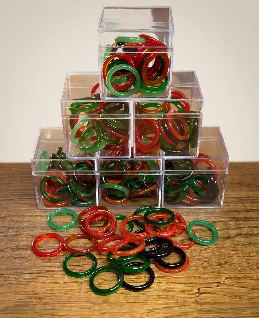 10 Adet Akik Taşı Yüzük Seti - Hac, Umre ve Mevlüt Hediyelik